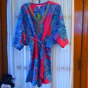 Lilly Pulitzer Cocktail Dress Wilda Caftan Chic Pink Sway